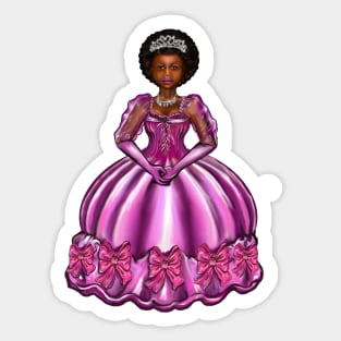 Princess -  Black Afro Princess in purple  vii ! beautiful  black girl with Afro hair, brown eyes and dark brown skin. Hair love ! Sticker